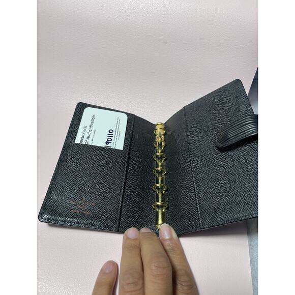 Authentic Louis Vuitton Epi Agenda Medium Noir Day Planner Cover Black - Picture 3 of 4